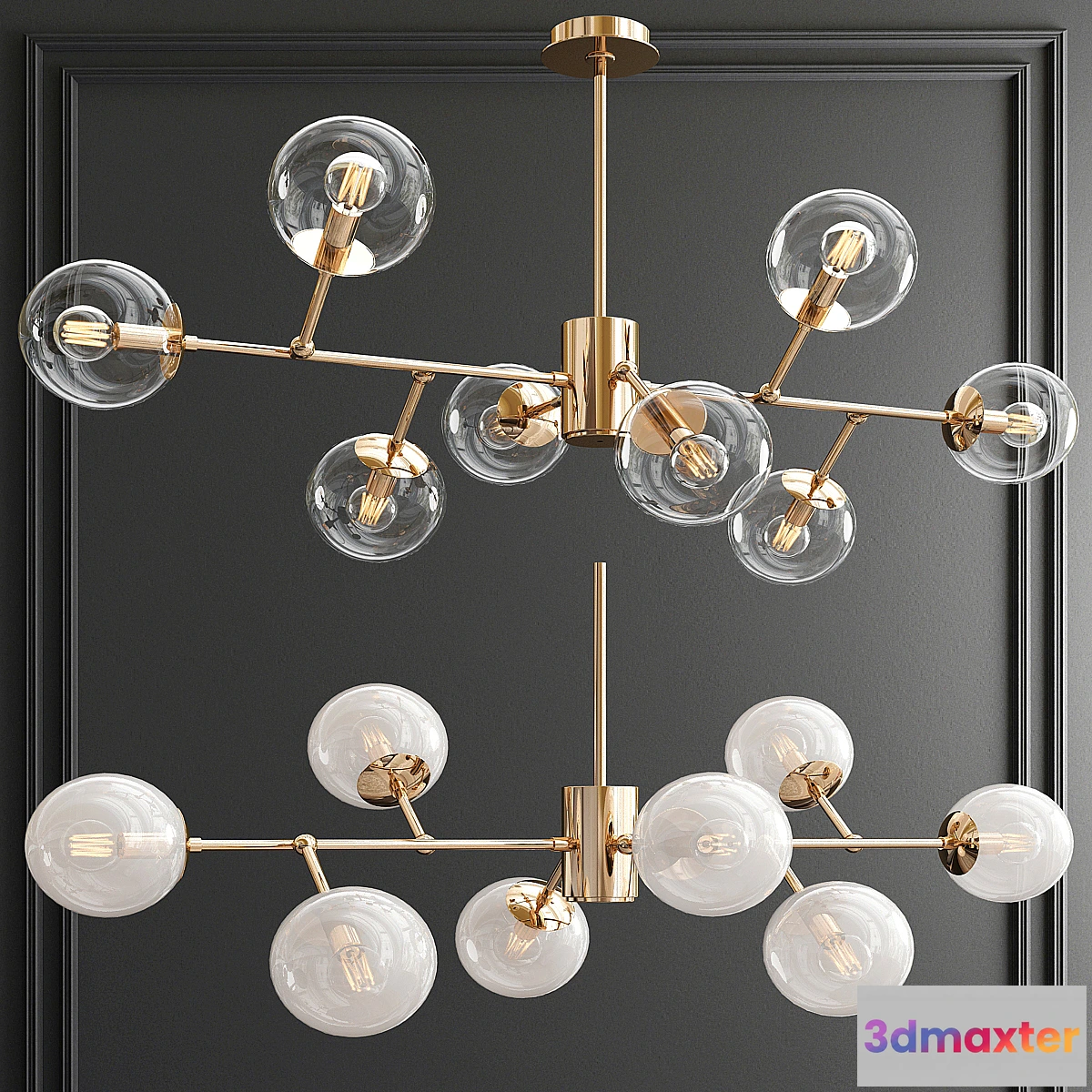 855311 - Modern Espalier Branching Globe Chandelier - No.3