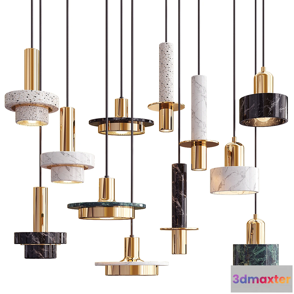 877675 - Four Hanging Lights_47 Exclusive Marble - No.4