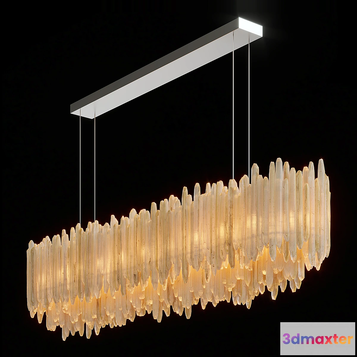878559 - RH SELENITE CRYSTAL RECTANGULAR CHANDELIER 72 ” - No.4