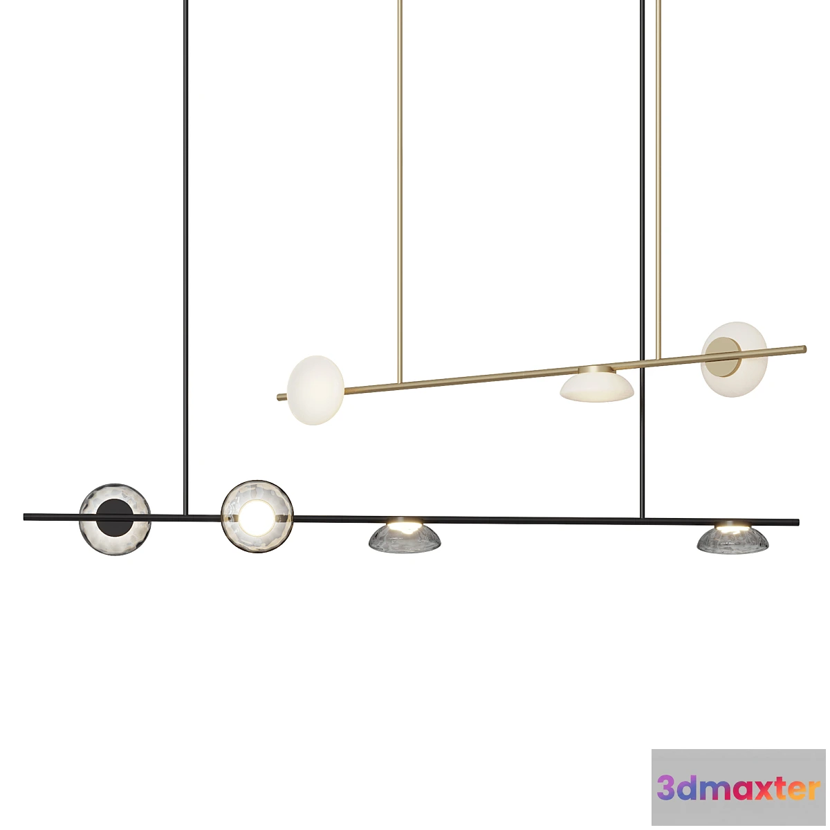 879632 - Ross Gardam Ceto Horizontal Chandelier Double - No.4