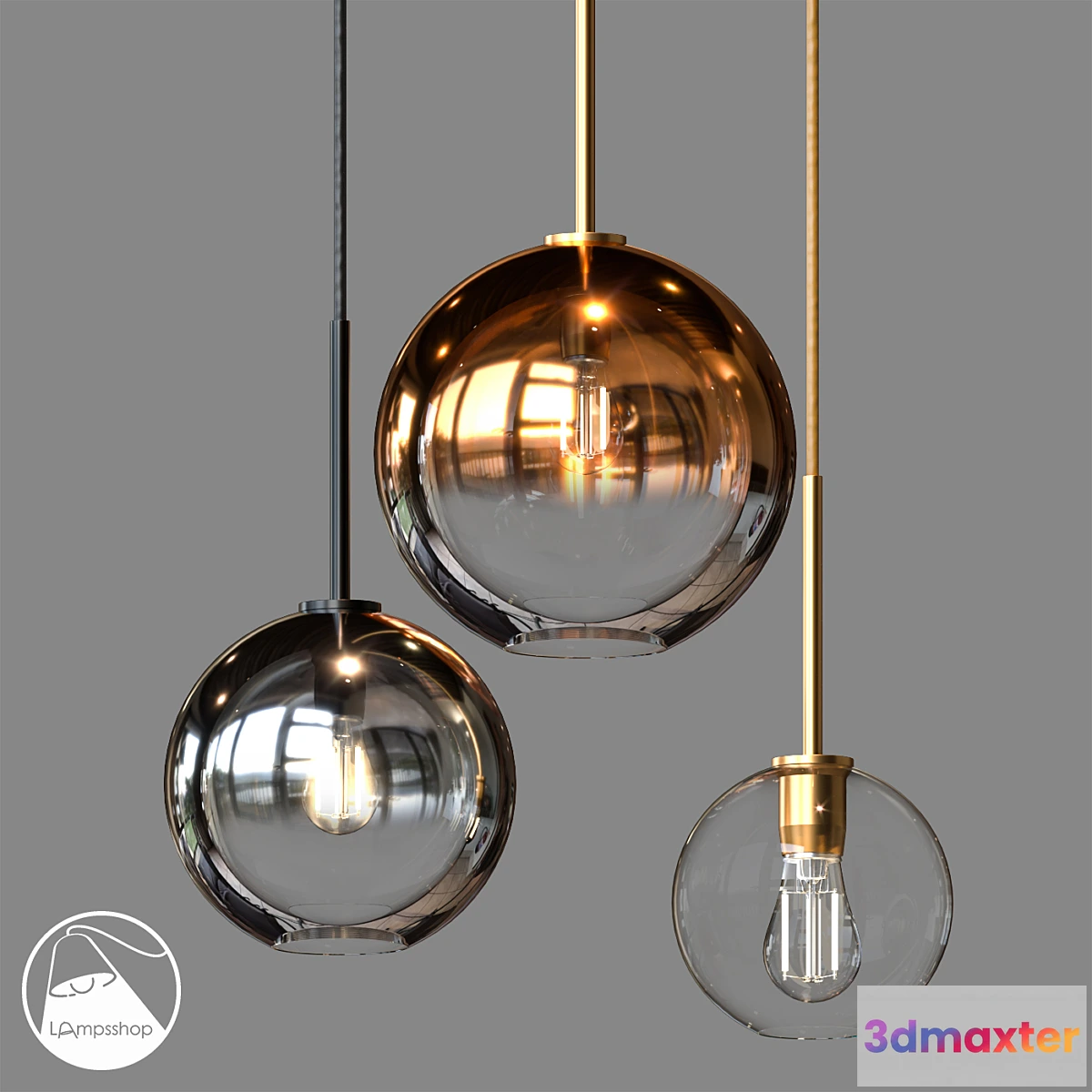 885754 - LampsShop.ru PDL2071 Pendant Silver Orb - No.5