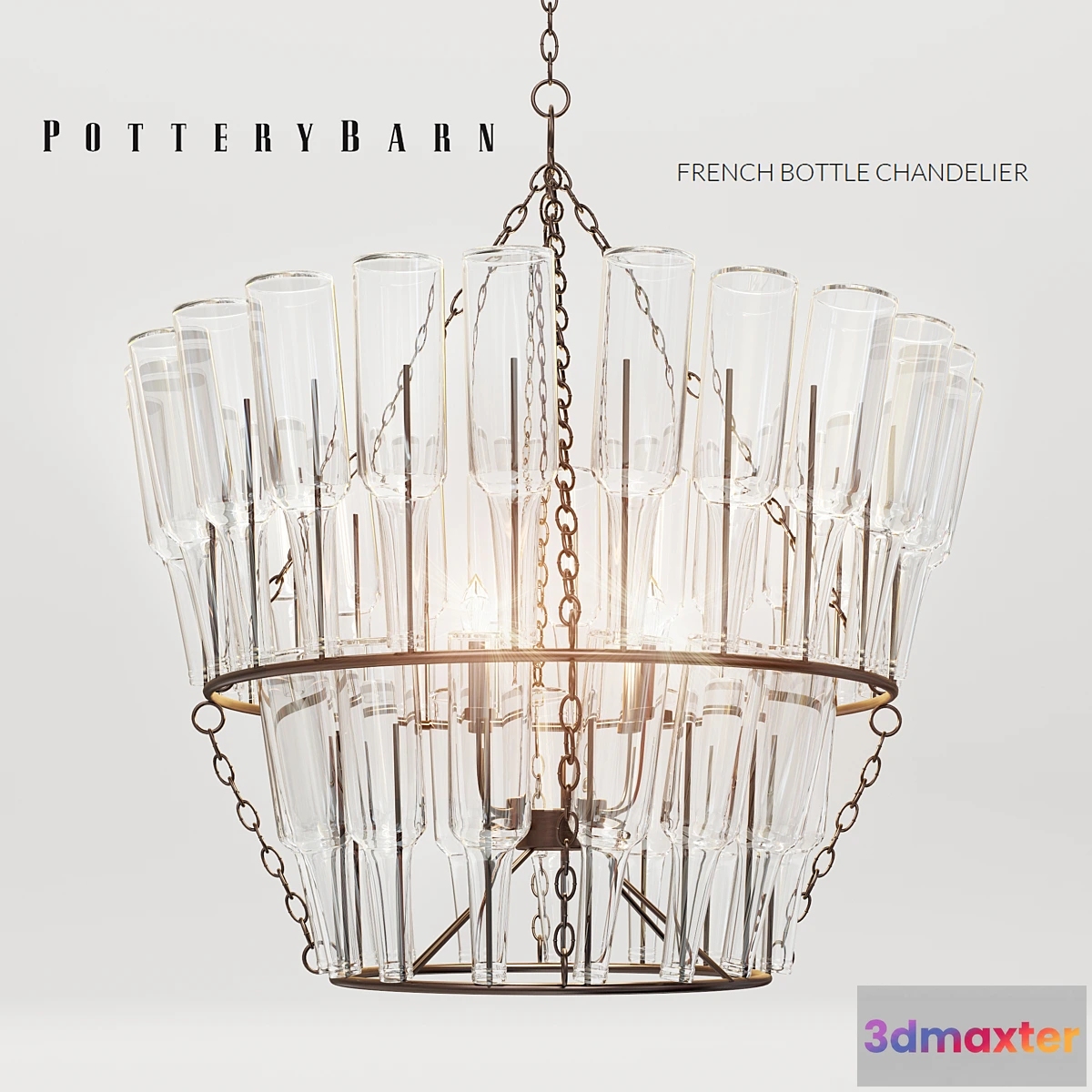 888120 - Potterybarn French bottle chandelier