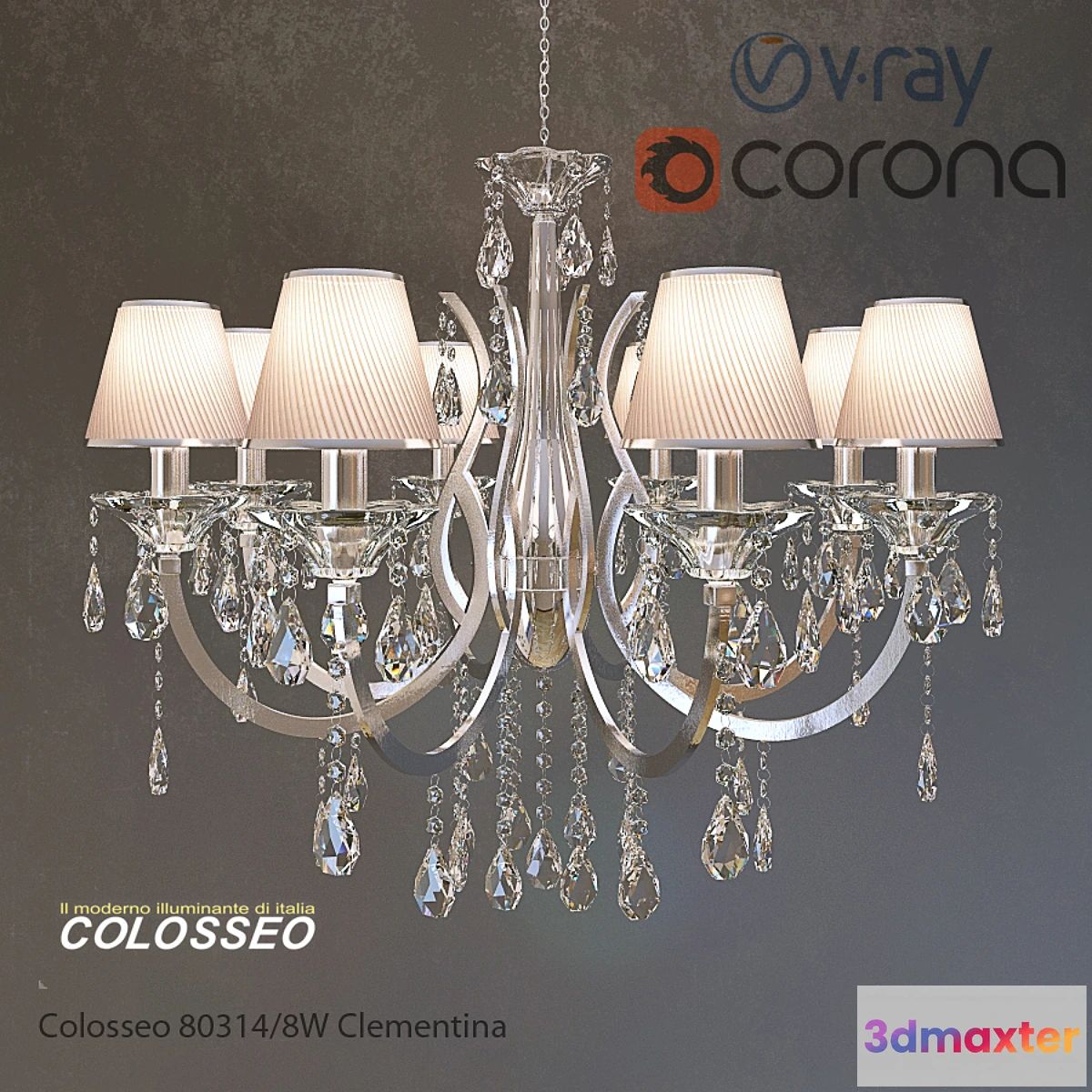 888380 - Chandelier Colosseo80314-8W Clementina Chrome - No.2