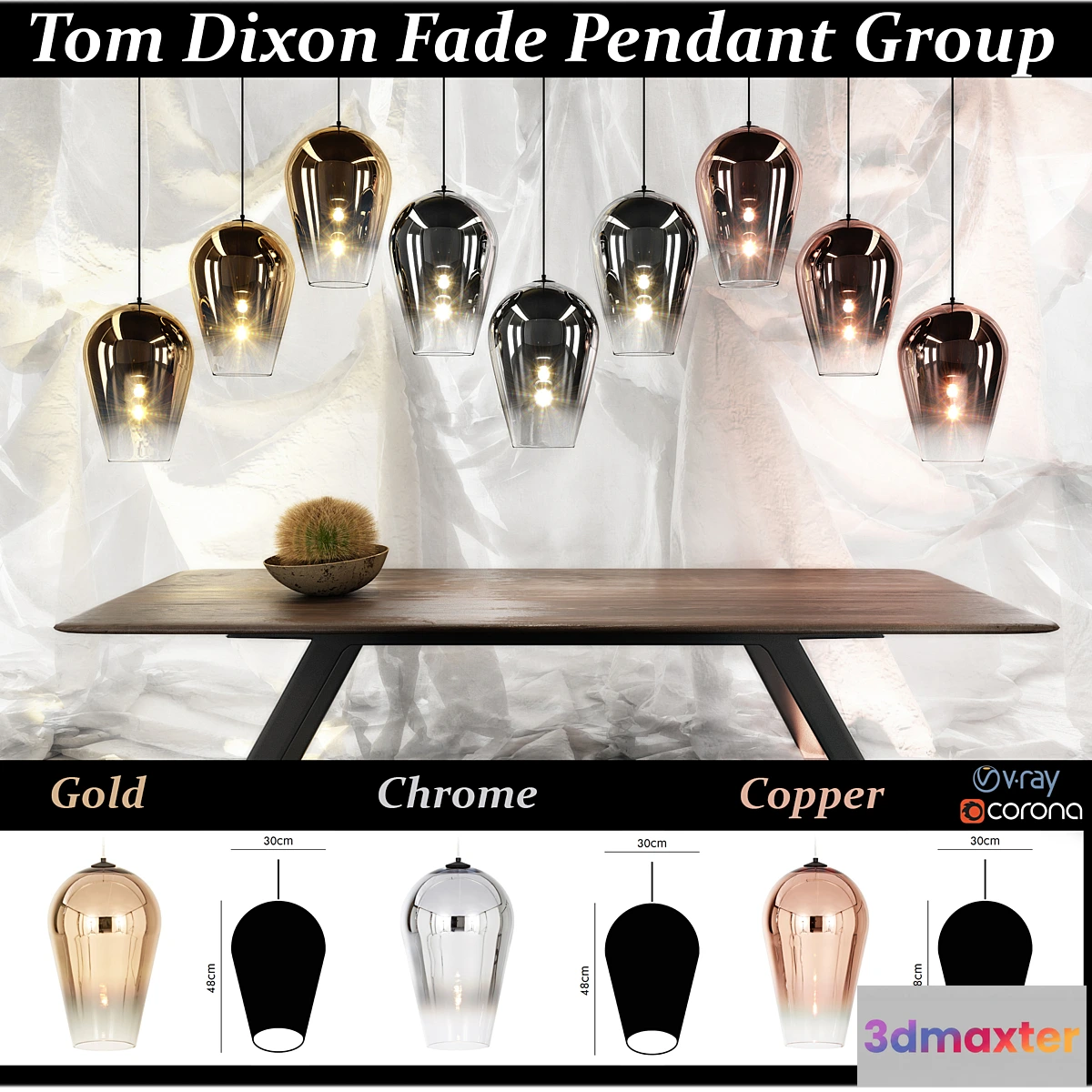 901652 - TOM DIXON FADE PENDANT LAMP - No.3