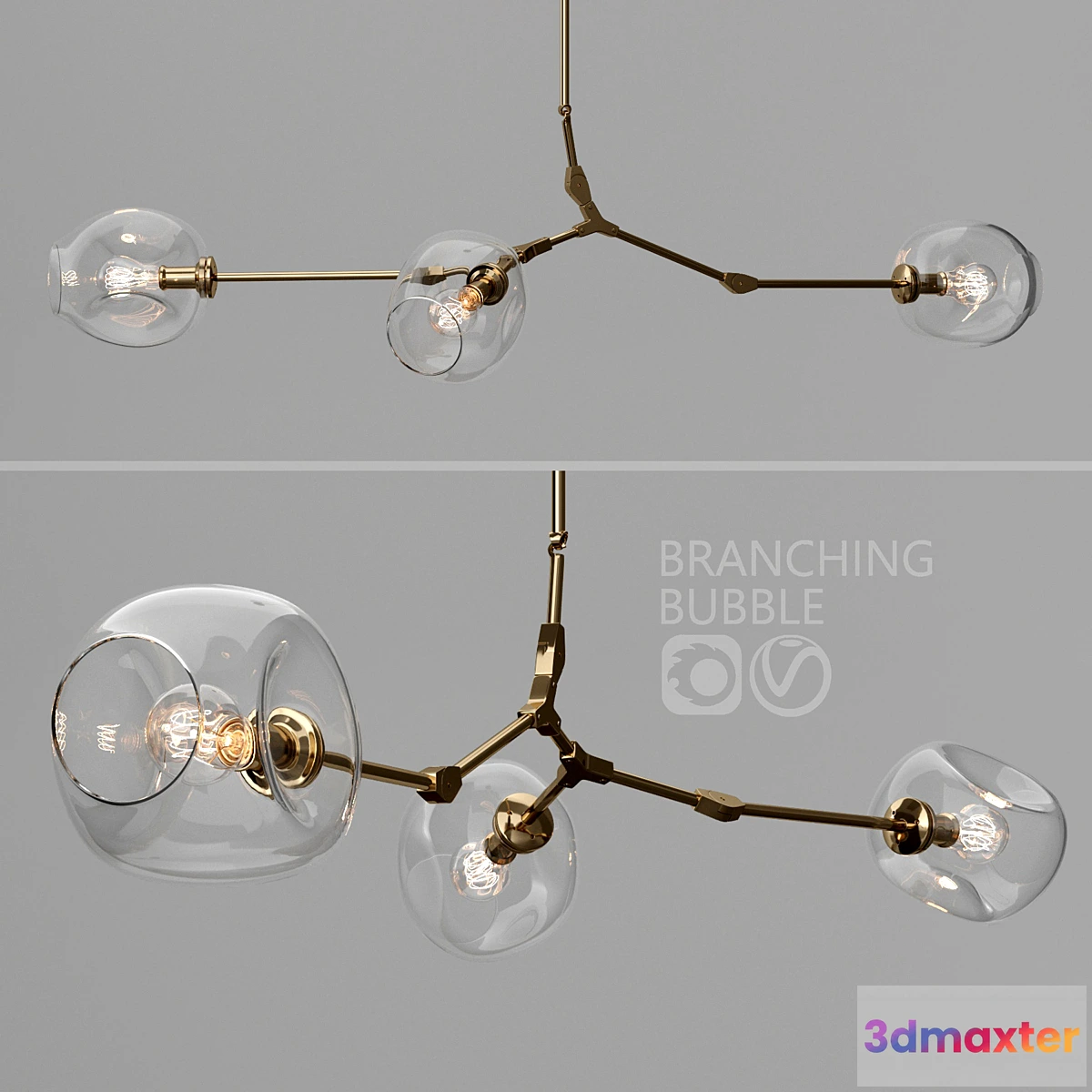901752 - Branching bubble 3 lamps - No.10