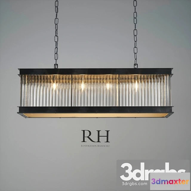 984282 - 1920s essex crystal rod rectangular chandelier