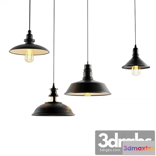 984302 - 4 black cast industrial chandeliers