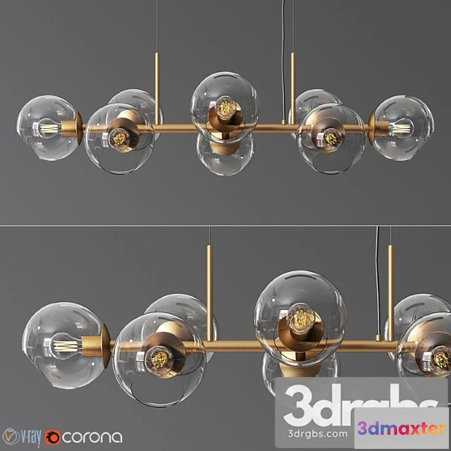 984366 - 8 Light Staggered Glass Chandelier