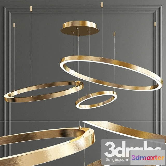 984696 - Art deco ring hoops led chandelier