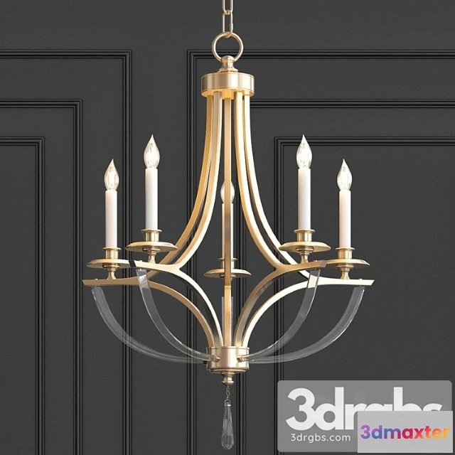 984962 - Bent 5-light crystal chandelier