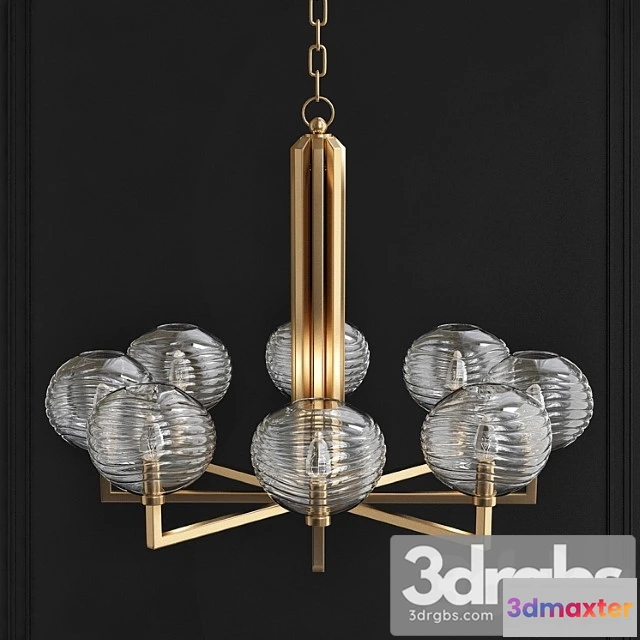 985162 - Breton 8 light chandelier - aged brass
