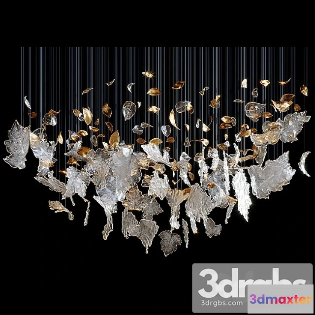 985770 - Chandelier Light Vargov Frozen Leaves 1
