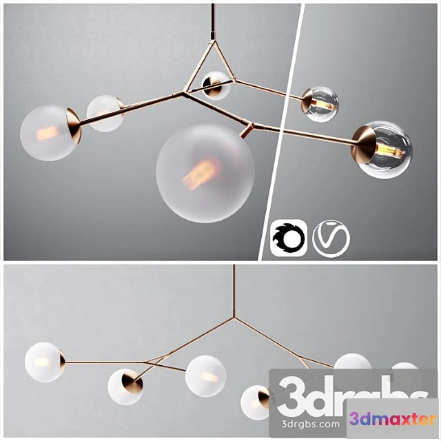 986322 - Contemporary Branching Bubble 6 Chandelier Dendroid 4 Cor V Ray 1