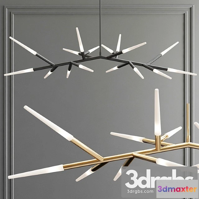 986332 - Contemporary multi tube led chandelier