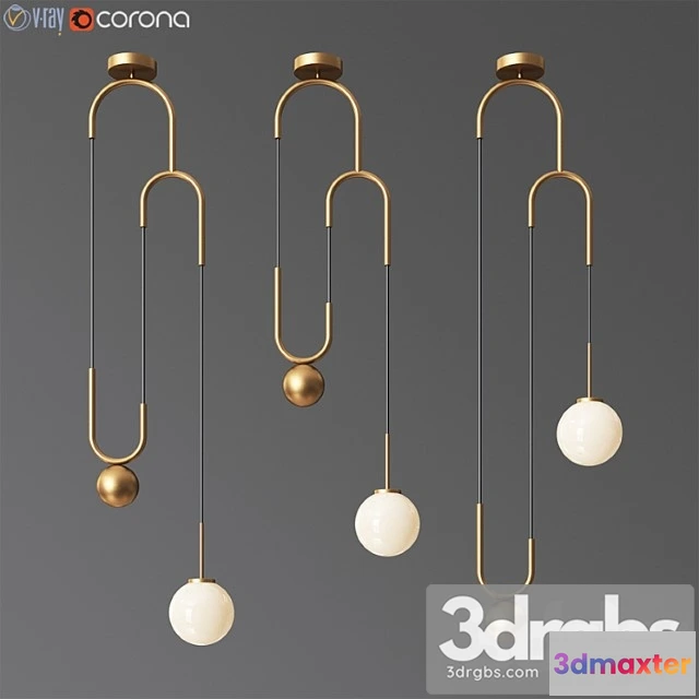 986404 - Cradle brass pulley pendant light