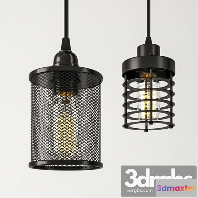 986748 - Edison lamp in steel lampshade