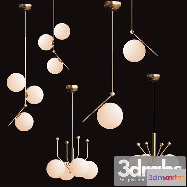 987300 - Flos ic lights set gold lamp