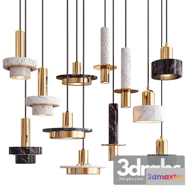 987454 - Four hanging lights 47 exclusive marble