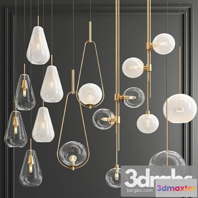 987458 - Four Hanging Lights 56 Milk Clear