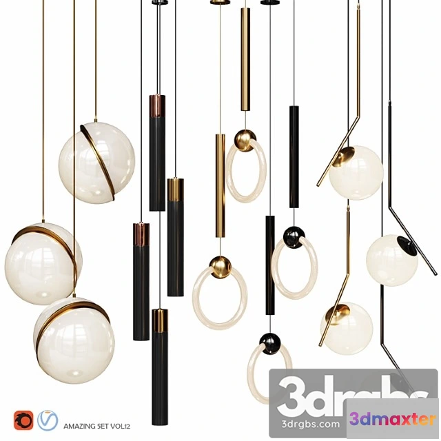 987482 - Four pendant lights amazing set vol12