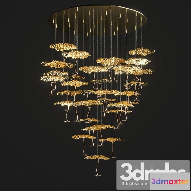987672 - Gold Moon Chandelier Catellani Smith