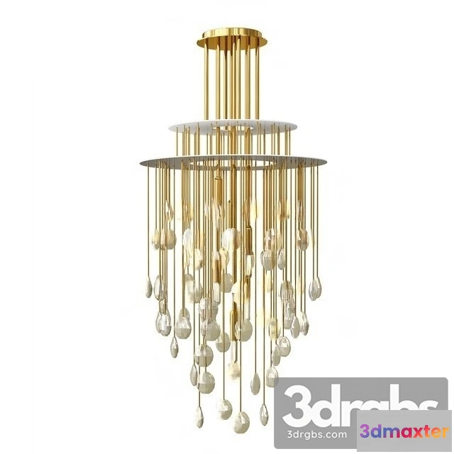 987760 - Hailee Med Chandelier Natural Brass Crystal