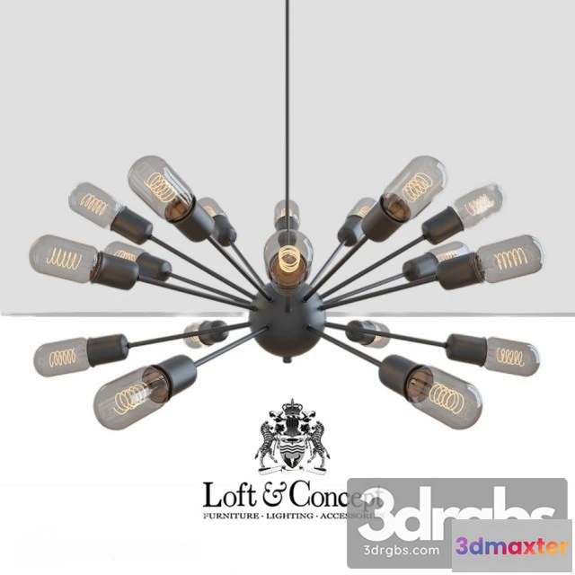 987842 - Hanging Lamp Loft Industrial Sputnik Chandelier Elliptical