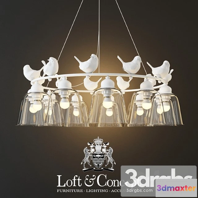 987854 - Hanging Lamp Provence Bird Chandelier 11
