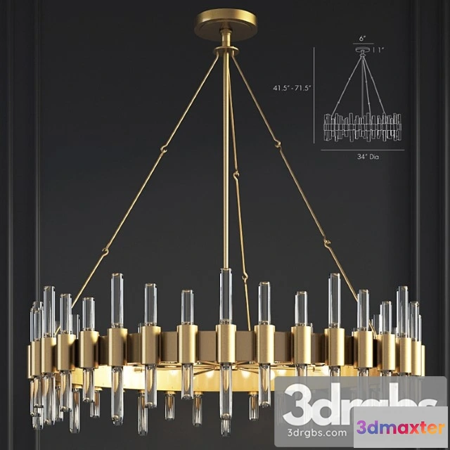 987898 - Haskell Large Chandelier Arteriors Home 3