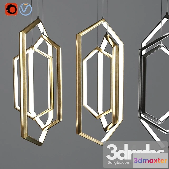 987948 - Hexagon geometric modern chandelier led light fixture
