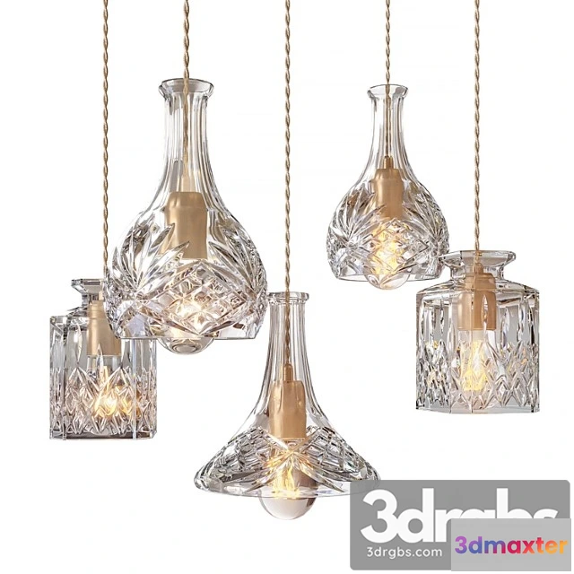 988882 - Lee broom - decanterlight chandelier 3 piece