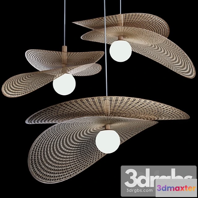 989210 - Luciole Rattan Pendant Light By La Vie