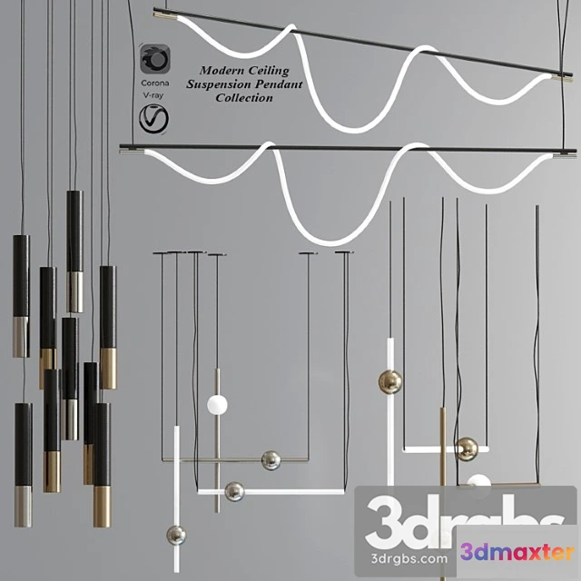 989798 - Modern ceiling suspension pendant collection