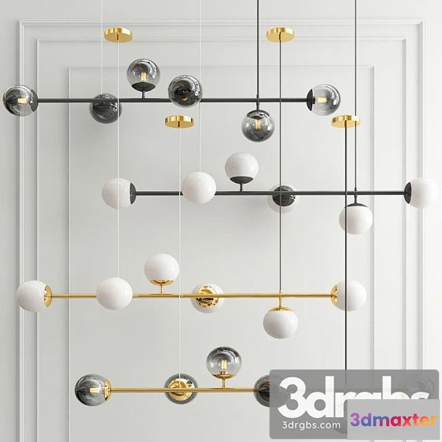 989800 - Modern chandelier and glass ball