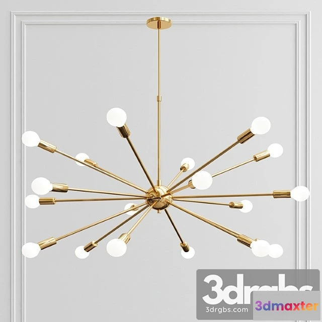 989836 - Modern Polished Brass Sputnik Chandelier