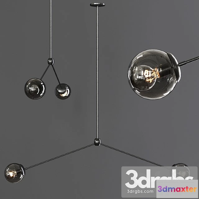 989870 - Modo pendant 2 globes black and gray glass