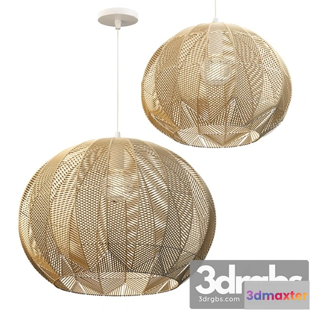 990018 - Natural round rattan pendant