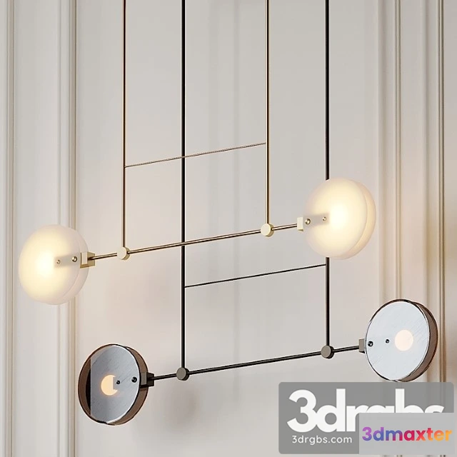 990026 - Nebulae 22- double horizontal chandelier twentieth