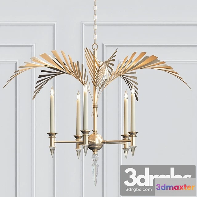 990368 - Palm Frond 5 Light Chandelier