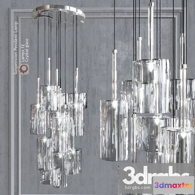 990466 - Pendant Lamp Akso Light Spellray Sp Lamps 12 Crystal Glass