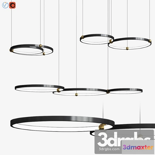 990852 - Planetary rings chandelier lampatron