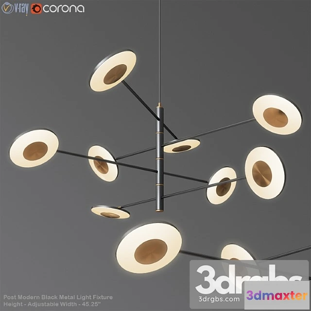 990936 - Post modern black metal light fixture