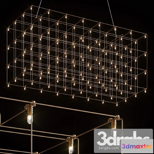 991004 - Quasar Universe Square Triple Suspension Lamp 87 5 Cm