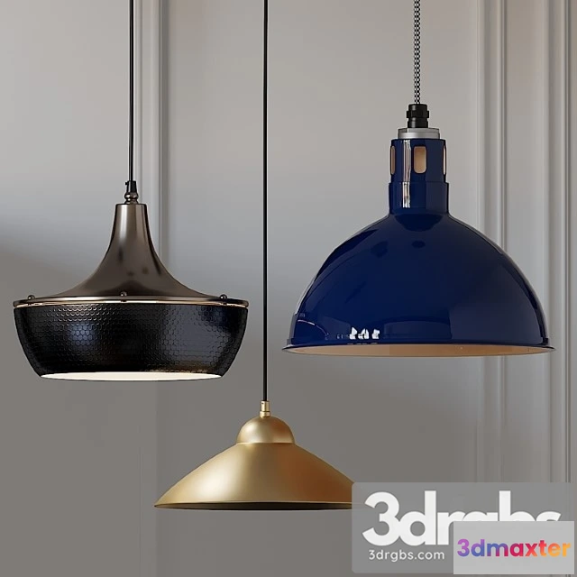 991026 - Rae wesco vented cord and small cone pendants