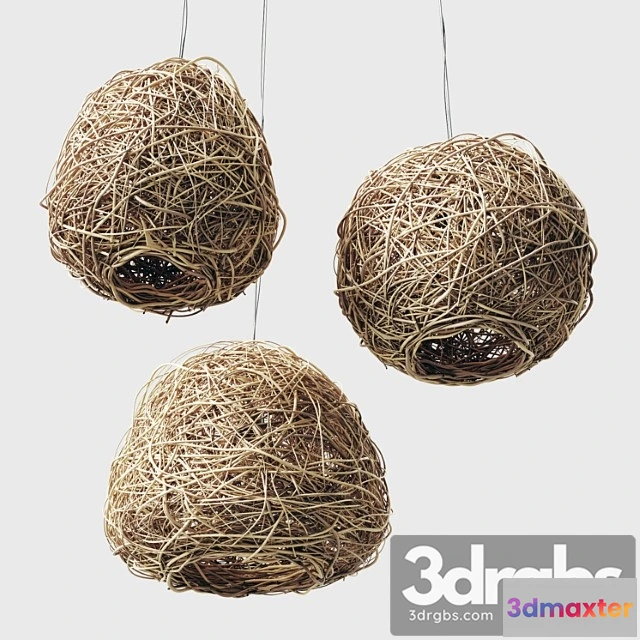 991046 - rattan chandeliers spherical beehive number 1