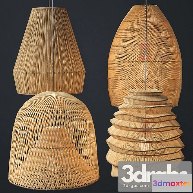 991052 - Rattan lighting set 2