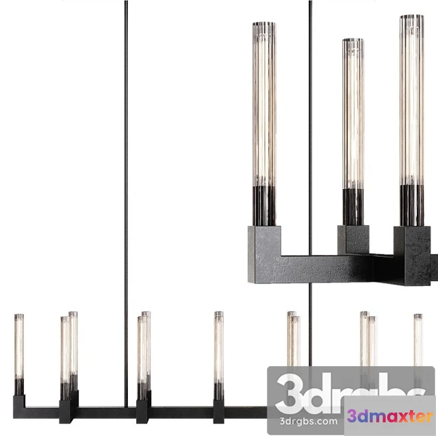 991154 - Restoration Hardware Cannele Linear Chandelier 67 Black