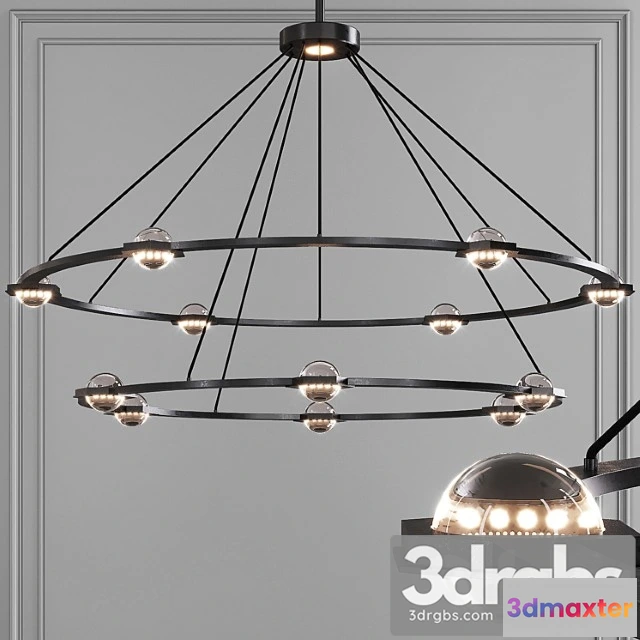 991160 - Restoration hardware eclatant round 2-tier chandelier 60 black