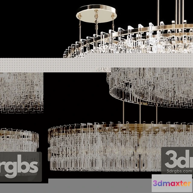 991186 - Restoration Hardware Marignan Round Chandelier 60 Level Nickel