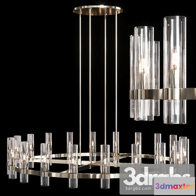 991202 - Restoration Hardware Ravelle Round Chandelier 60 Nickel